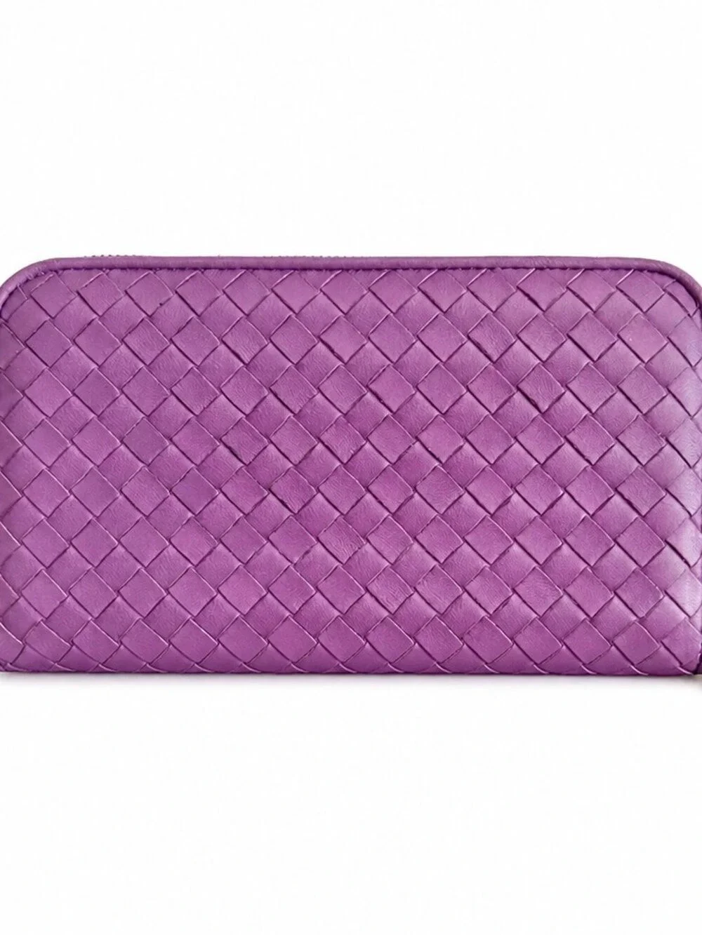 Bottega Veneta Purple Intrecciato Leather Zip-Around Wallet